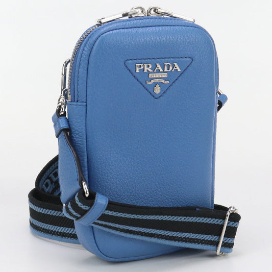 Prada 1 Bp027 Shoulder Bag Diagonal Leather Blue Women