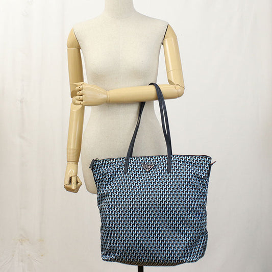 Prada 2 Way Tote Bag/ Shoulder Bag Nylon Blue Women